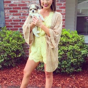 Yellow, lace romper